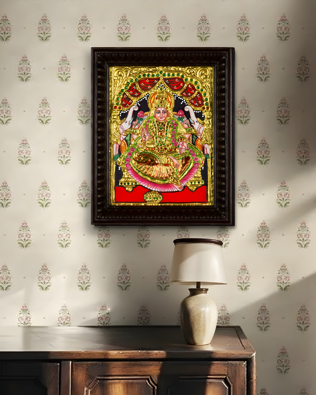 Radiance of Prosperity: Gaja Lakshmi in Tanjore Splendor